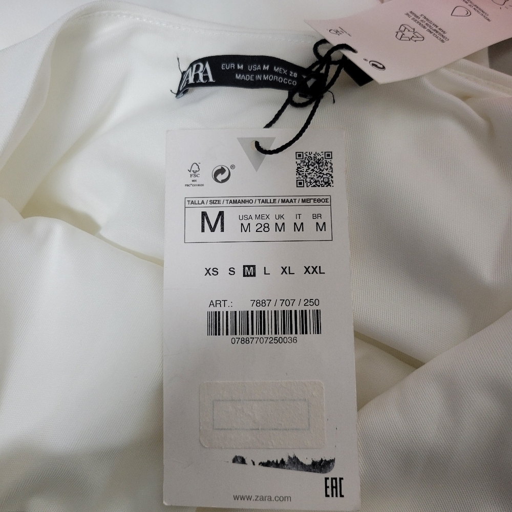 Zara NWT Bloggers Fave Strapless Bow Mini Dress Size Medium. - Picture 8 of 10